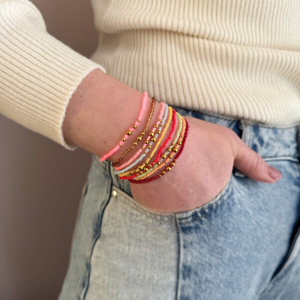 Armbanden set miyuki kralen rood - Afbeelding 2