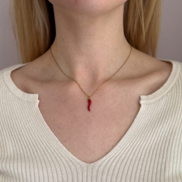 Ketting minimalistisch met rode peper - Afbeelding 2